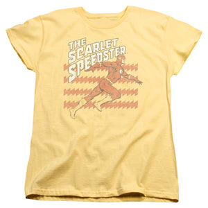 AN OFFCIALLY LICENSED DC FLASH SCARLET SPEEDSTER WOMEN'S REGULAR FIT T-SHIRT BANANA
