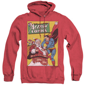 AN OFFCIALLY LICENSED DC COVER NO. 105 ADULT UNISEX HEATHER PULLOVER HOODIE RED