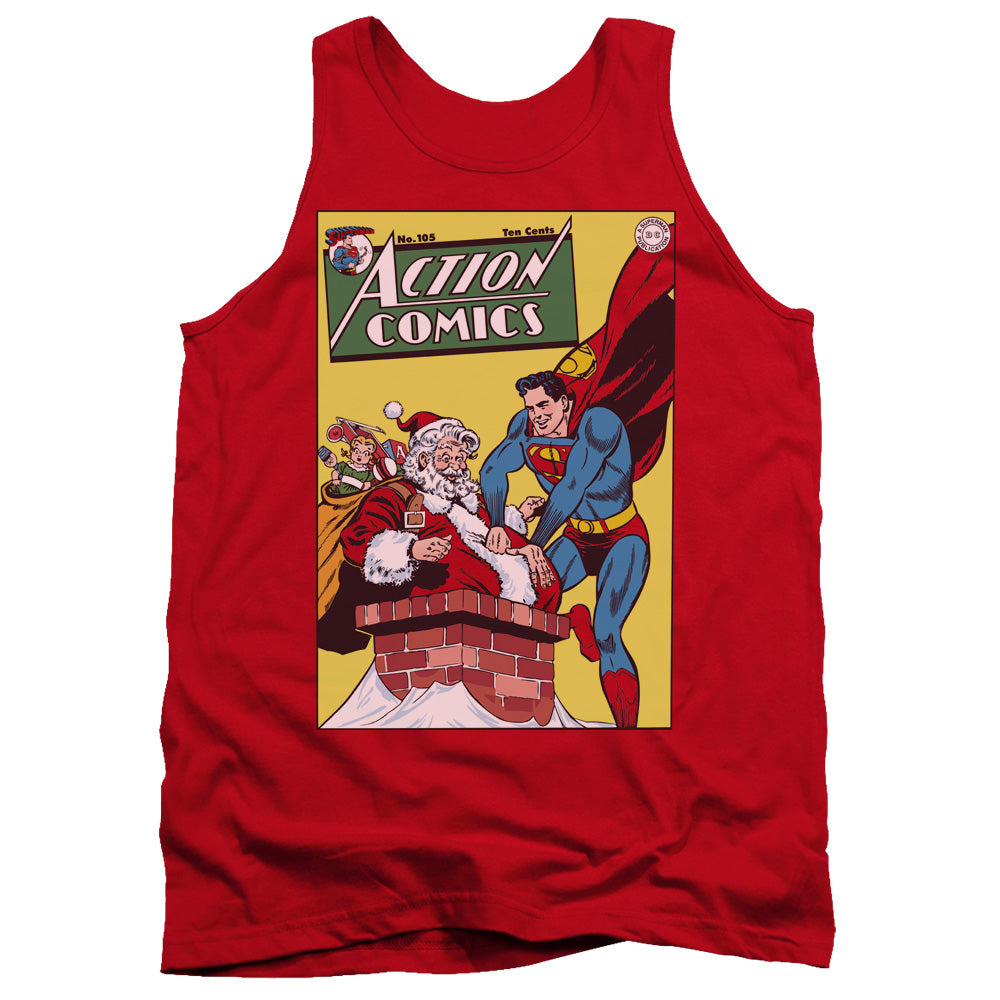 AN OFFCIALLY LICENSED DC COVER NO. 105 ADULT UNISEX TANK TOP RED