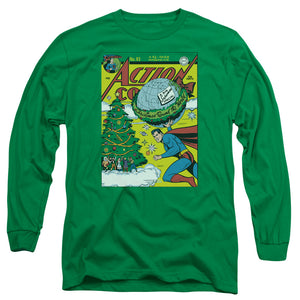 AN OFFCIALLY LICENSED DC COVER NO. 93 MEN'S LONG SLEEVE T-SHIRT KELLY GREEN