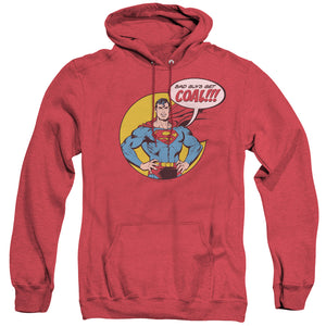 AN OFFCIALLY LICENSED DC COAL ADULT UNISEX HEATHER PULLOVER HOODIE RED