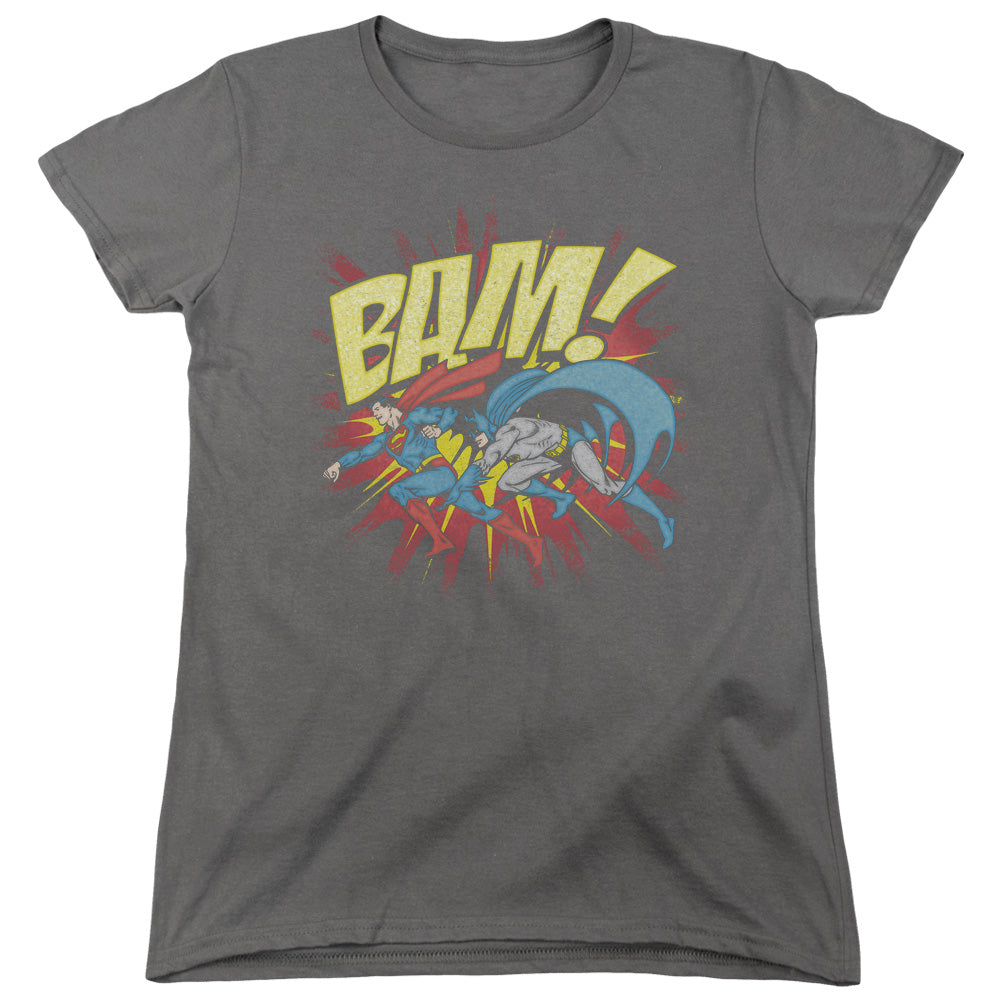 AN OFFCIALLY LICENSED DC BAM WOMEN'S REGULAR FIT T-SHIRT CHARCOAL