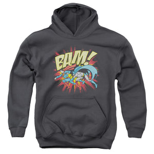 AN OFFCIALLY LICENSED DC BAM YOUTH HOODIE CHARCOAL
