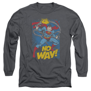 AN OFFCIALLY LICENSED DC NO WAY MEN'S LONG SLEEVE T-SHIRT CHARCOAL