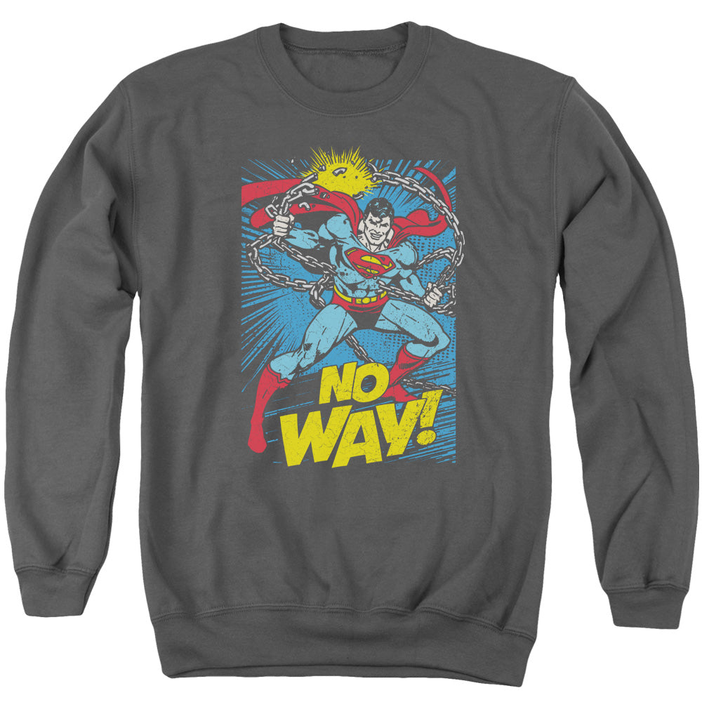 AN OFFCIALLY LICENSED DC NO WAY ADULT UNISEX CREWNECK SWEATSHIRT CHARCOAL