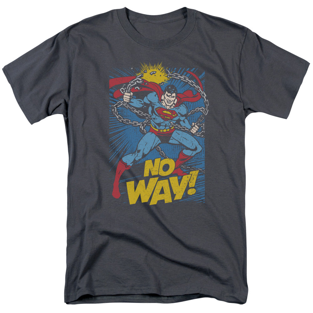 AN OFFCIALLY LICENSED DC NO WAY MEN'S REGULAR FIT T-SHIRT CHARCOAL