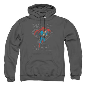 AN OFFCIALLY LICENSED DC HARDENED HEART ADULT UNISEX PULLOVER HOODIE CHARCOAL