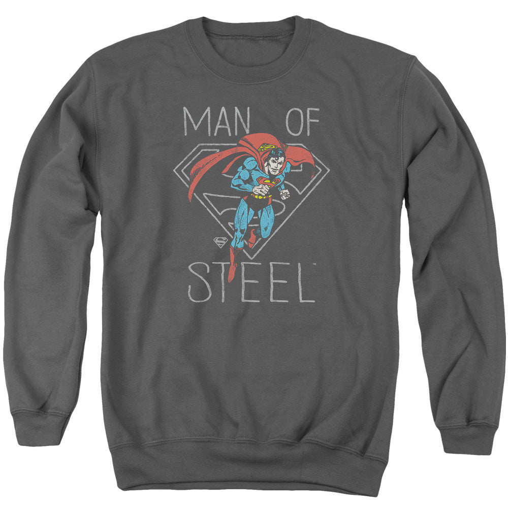 AN OFFCIALLY LICENSED DC HARDENED HEART ADULT UNISEX CREWNECK SWEATSHIRT CHARCOAL