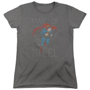 AN OFFCIALLY LICENSED DC HARDENED HEART WOMEN'S REGULAR FIT T-SHIRT CHARCOAL