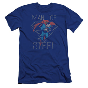 AN OFFCIALLY LICENSED DC HARDENED HEART MEN'S PREMIUM SLIM FIT T-SHIRT ROYAL