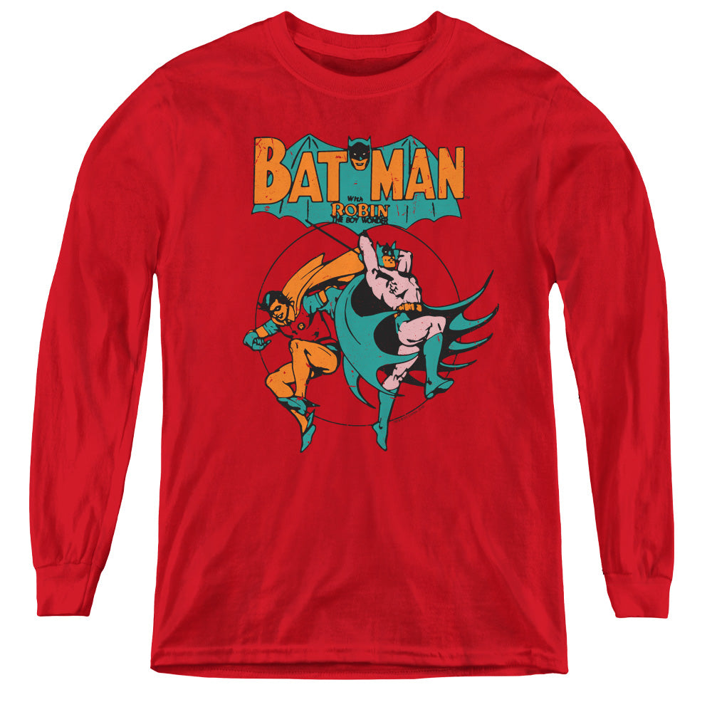 AN OFFCIALLY LICENSED DC STARLING SHOCK YOUTH LONG SLEEVE T-SHIRT RED