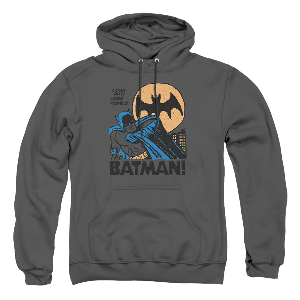 AN OFFCIALLY LICENSED DC LOOK OUT ADULT UNISEX PULLOVER HOODIE CHARCOAL