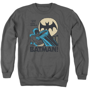 AN OFFCIALLY LICENSED DC LOOK OUT ADULT UNISEX CREWNECK SWEATSHIRT CHARCOAL