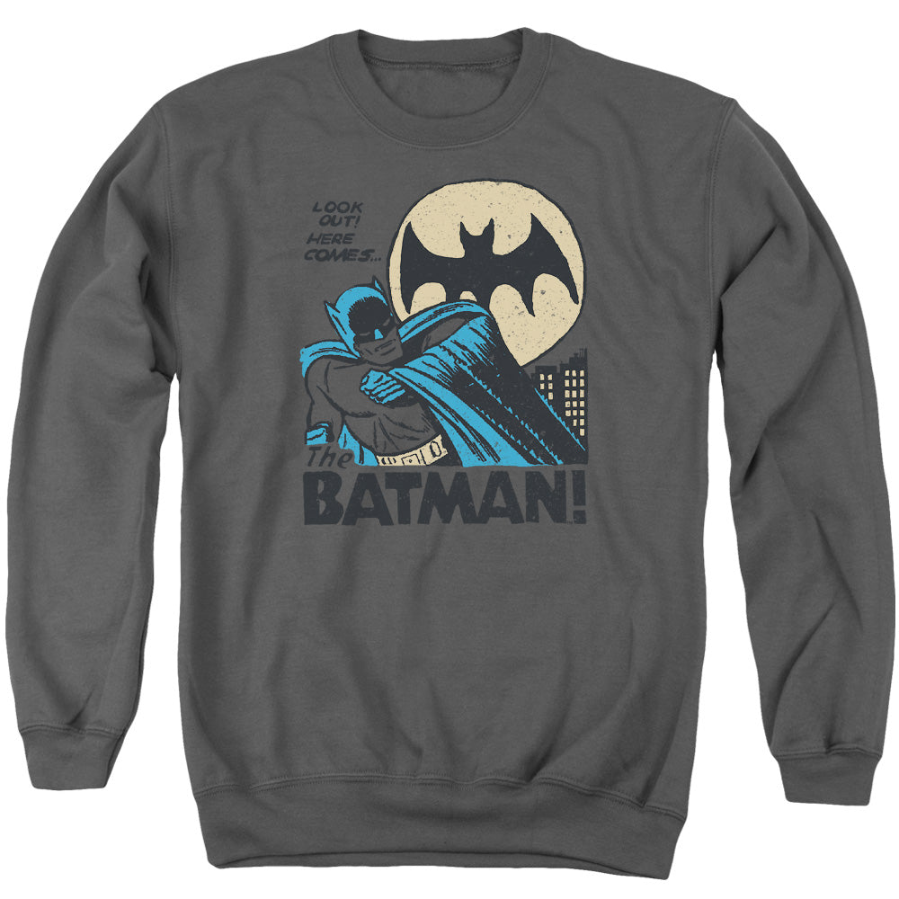 AN OFFCIALLY LICENSED DC LOOK OUT ADULT UNISEX CREWNECK SWEATSHIRT CHARCOAL