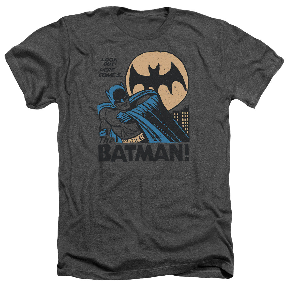 AN OFFCIALLY LICENSED DC LOOK OUT MEN'S HEATHER T-SHIRT CHARCOAL