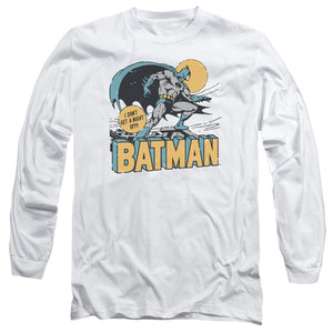 AN OFFCIALLY LICENSED DC NIGHT OFF MEN'S LONG SLEEVE T-SHIRT WHITE