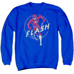 AN OFFCIALLY LICENSED DC FLASH FLASH COMICS ADULT UNISEX CREWNECK SWEATSHIRT ROYAL