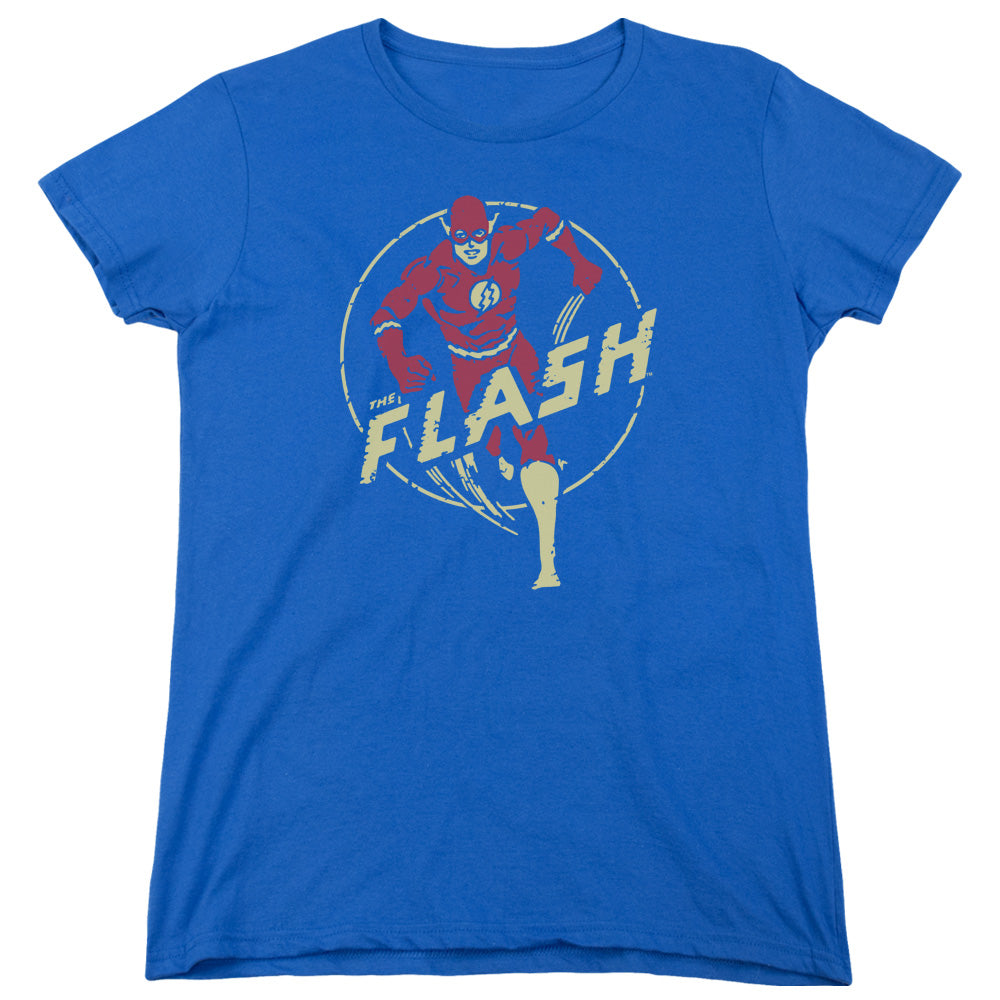 AN OFFCIALLY LICENSED DC FLASH FLASH COMICS WOMEN'S REGULAR FIT T-SHIRT ROYAL