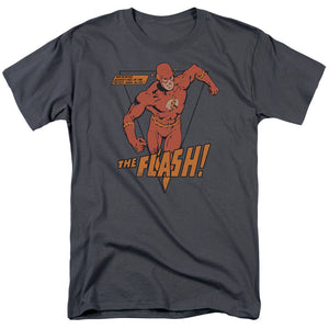 AN OFFCIALLY LICENSED DC FLASH WHIRLWIND MEN'S REGULAR FIT T-SHIRT CHARCOAL