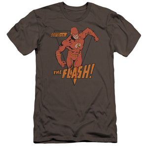 AN OFFCIALLY LICENSED DC FLASH WHIRLWIND MEN'S PREMIUM SLIM FIT T-SHIRT CHARCOAL