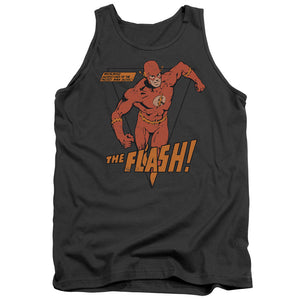AN OFFCIALLY LICENSED DC FLASH WHIRLWIND ADULT UNISEX TANK TOP CHARCOAL