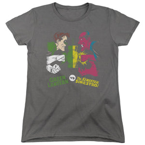 AN OFFCIALLY LICENSED DC GL VS SINESTRO WOMEN'S REGULAR FIT T-SHIRT CHARCOAL