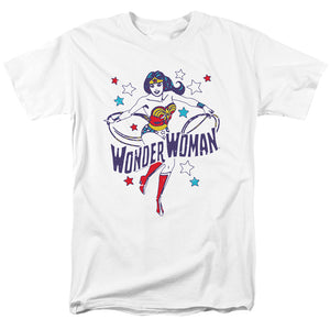 AN OFFCIALLY LICENSED DC WONDER STARS MEN'S REGULAR FIT T-SHIRT WHITE
