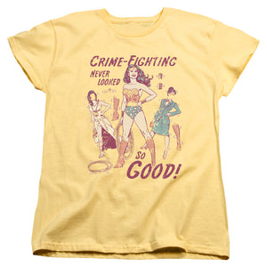 AN OFFCIALLY LICENSED DC WW PAPER DOLL WOMEN'S REGULAR FIT T-SHIRT BANANA