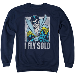 AN OFFCIALLY LICENSED DC FLY SOLO ADULT UNISEX CREWNECK SWEATSHIRT NAVY