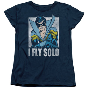 AN OFFCIALLY LICENSED DC FLY SOLO WOMEN'S REGULAR FIT T-SHIRT NAVY