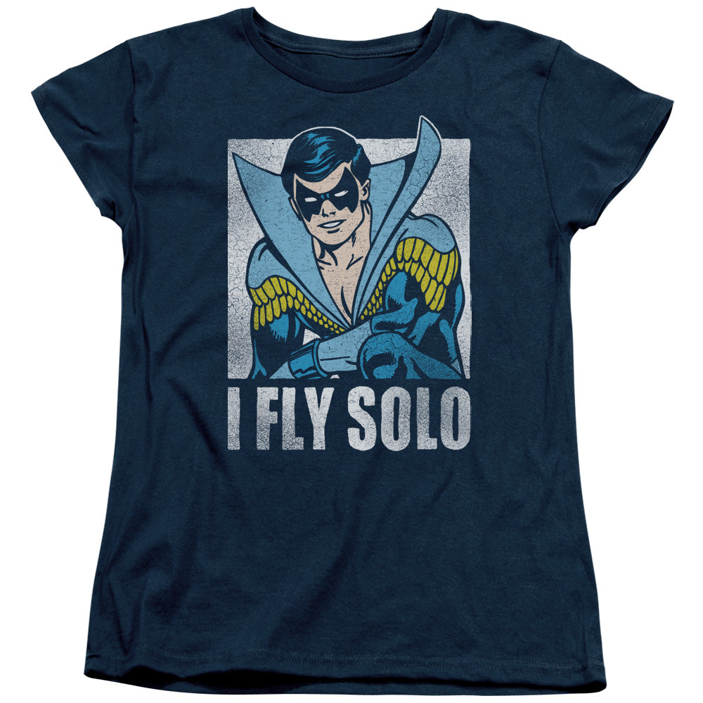 AN OFFCIALLY LICENSED DC FLY SOLO WOMEN'S REGULAR FIT T-SHIRT NAVY