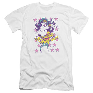 AN OFFCIALLY LICENSED DC VALIANT MEN'S PREMIUM SLIM FIT T-SHIRT WHITE