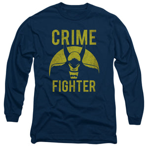 AN OFFCIALLY LICENSED DC FIGHT CRIME MEN'S LONG SLEEVE T-SHIRT NAVY