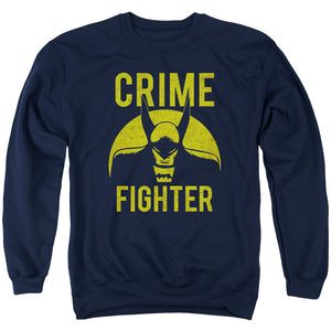 AN OFFCIALLY LICENSED DC FIGHT CRIME ADULT UNISEX CREWNECK SWEATSHIRT NAVY