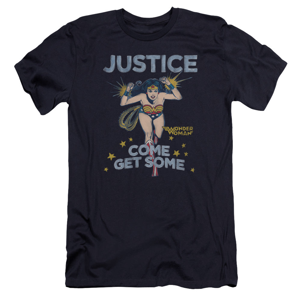 AN OFFCIALLY LICENSED DC GET SOME MEN'S PREMIUM SLIM FIT T-SHIRT NAVY