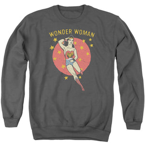 AN OFFCIALLY LICENSED DC WONDER CIRCLE ADULT UNISEX CREWNECK SWEATSHIRT CHARCOAL