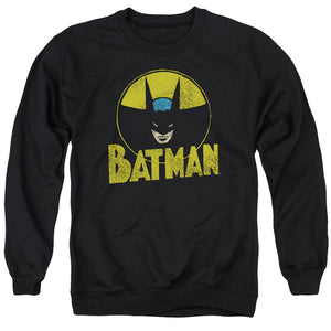 AN OFFCIALLY LICENSED DC CIRCLE BAT ADULT UNISEX CREWNECK SWEATSHIRT BLACK