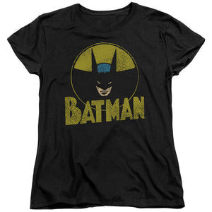 AN OFFCIALLY LICENSED DC CIRCLE BAT WOMEN'S REGULAR FIT T-SHIRT BLACK