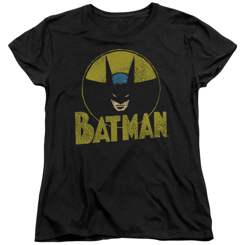 AN OFFCIALLY LICENSED DC CIRCLE BAT WOMEN'S REGULAR FIT T-SHIRT BLACK