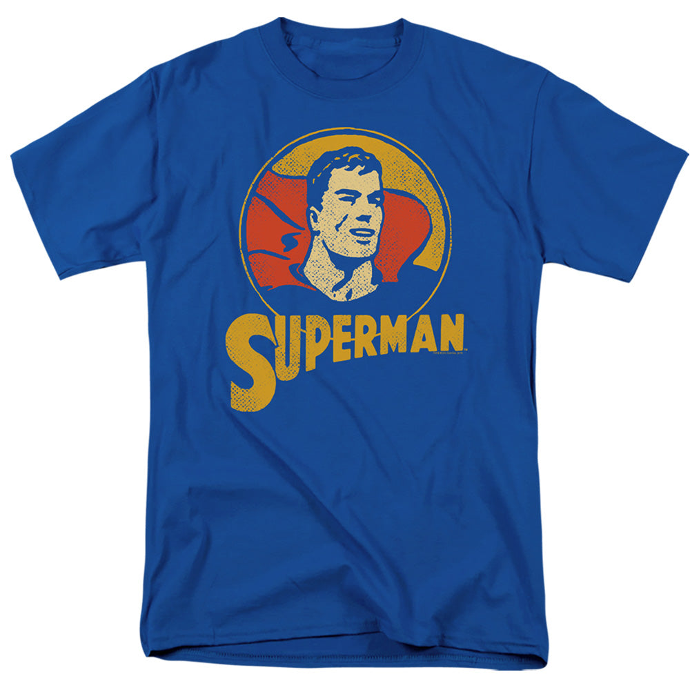 AN OFFCIALLY LICENSED DC SUPER CIRCLE MEN'S REGULAR FIT T-SHIRT ROYAL