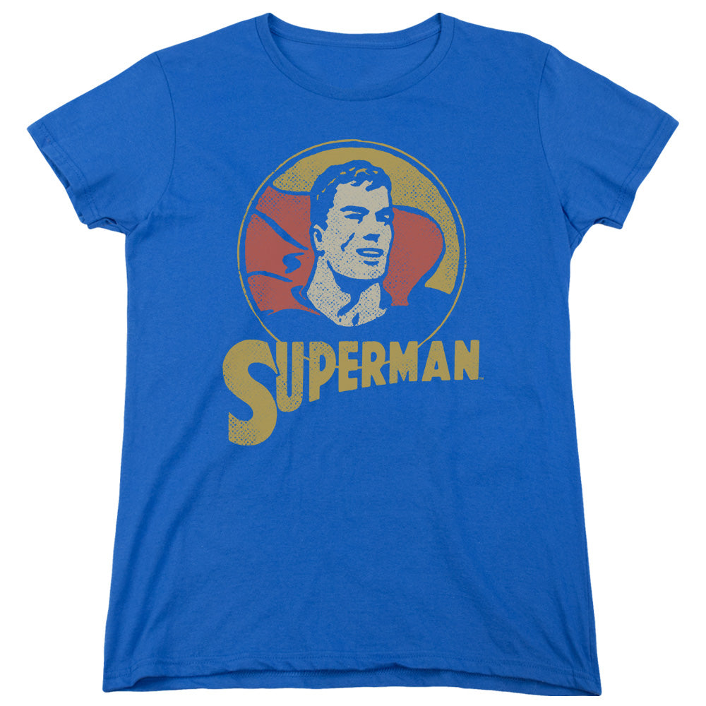 AN OFFCIALLY LICENSED DC SUPER CIRCLE WOMEN'S REGULAR FIT T-SHIRT ROYAL