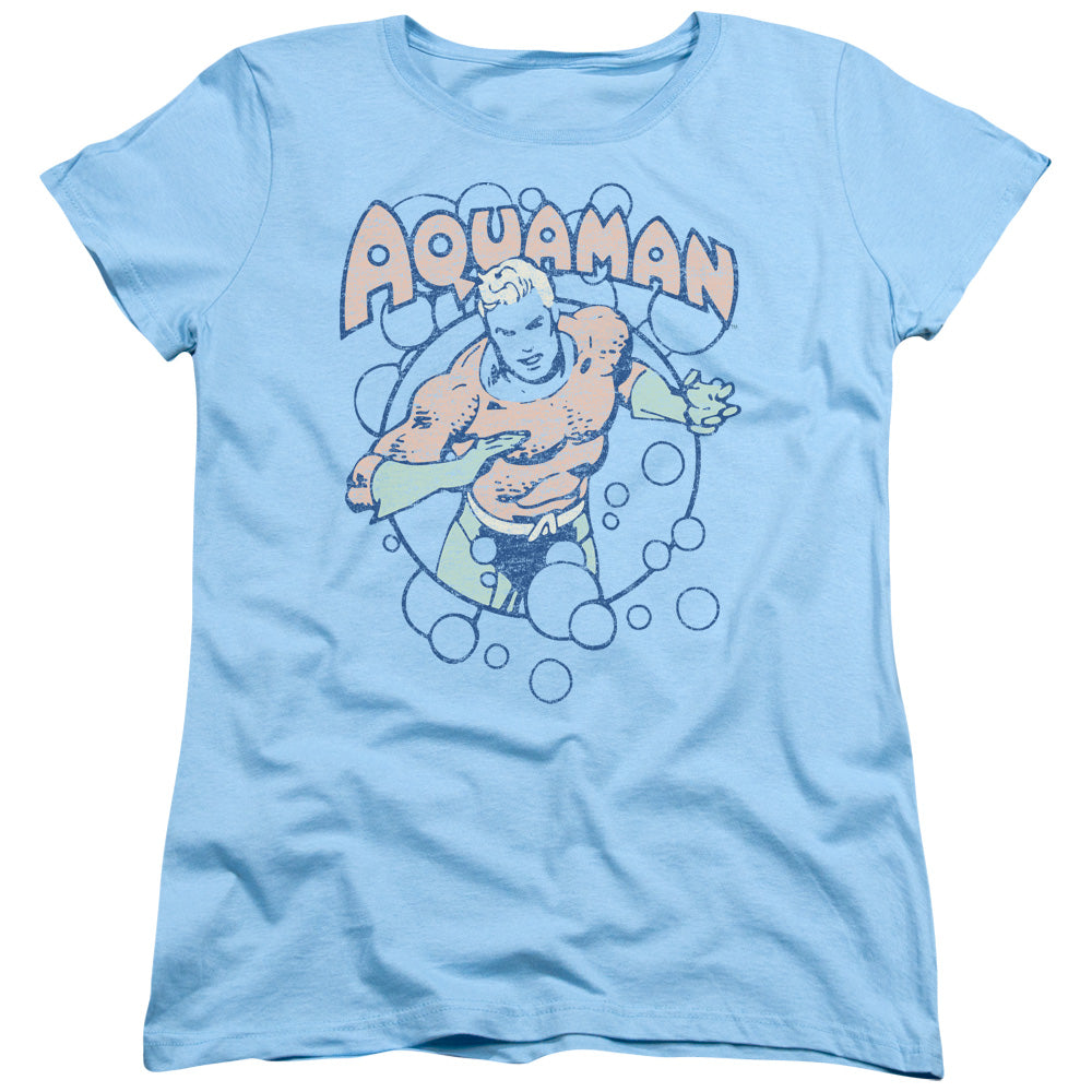 AN OFFCIALLY LICENSED DC BUBBLES WOMEN'S REGULAR FIT T-SHIRT LIGHT BLUE