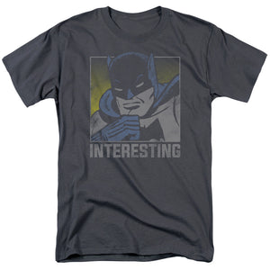 AN OFFCIALLY LICENSED DC INTERESTING MEN'S REGULAR FIT T-SHIRT CHARCOAL