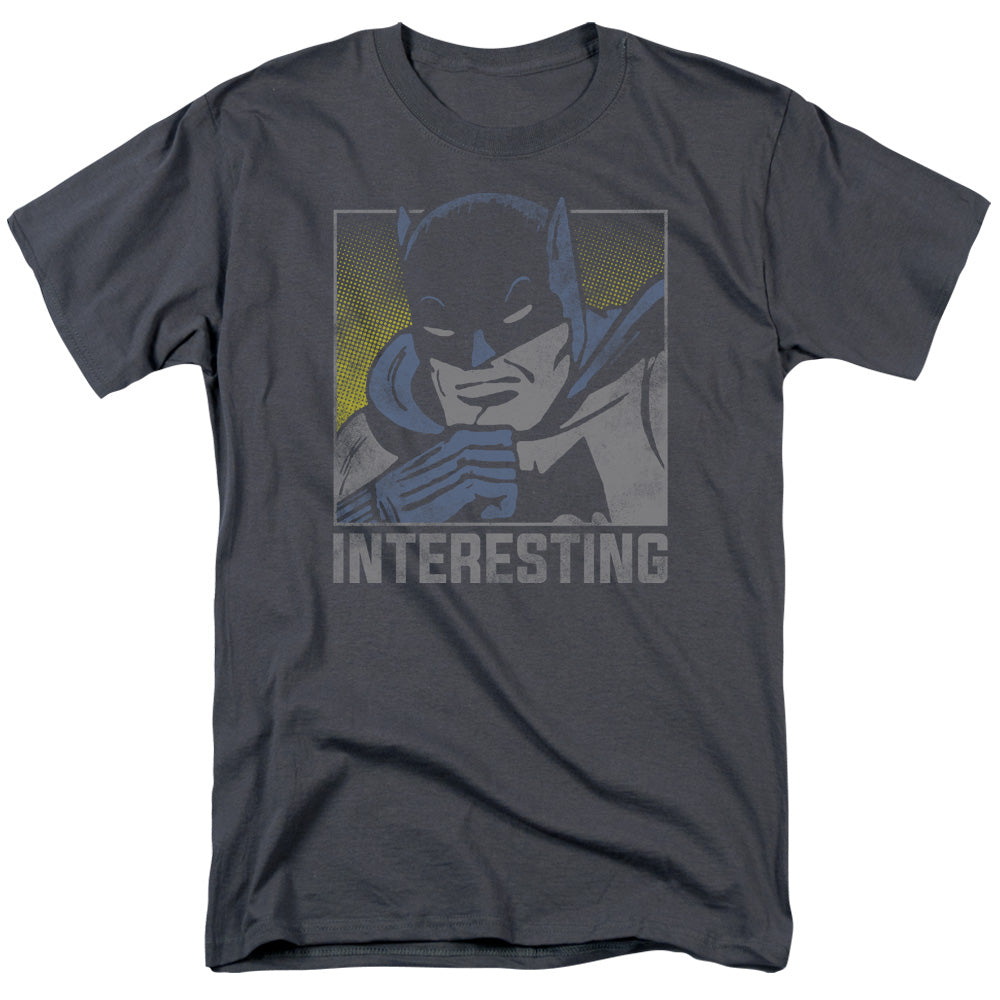 AN OFFCIALLY LICENSED DC INTERESTING MEN'S REGULAR FIT T-SHIRT CHARCOAL