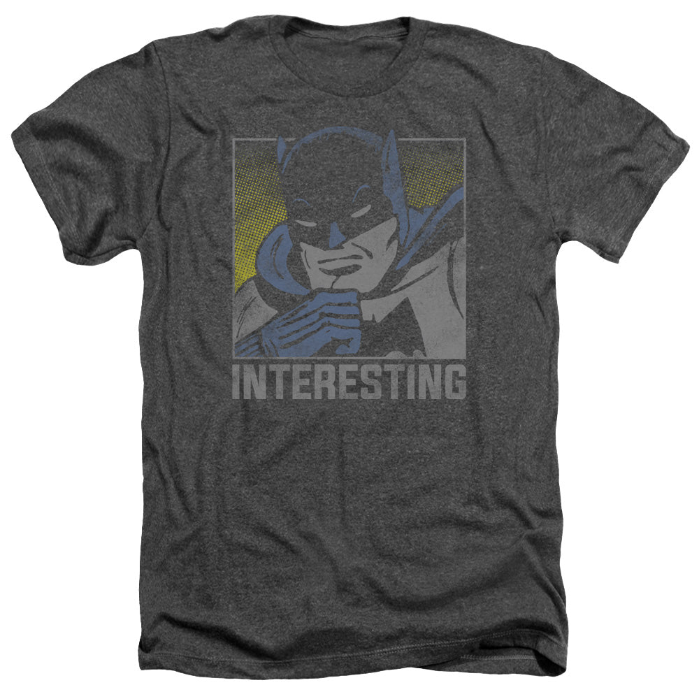 AN OFFCIALLY LICENSED DC INTERESTING MEN'S HEATHER T-SHIRT CHARCOAL