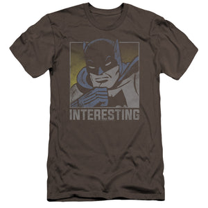 AN OFFCIALLY LICENSED DC INTERESTING MEN'S PREMIUM SLIM FIT T-SHIRT CHARCOAL