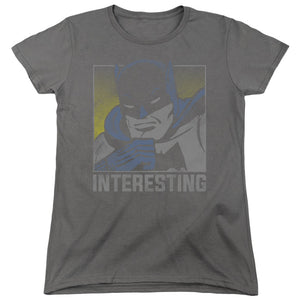 AN OFFCIALLY LICENSED DC INTERESTING WOMEN'S REGULAR FIT T-SHIRT CHARCOAL