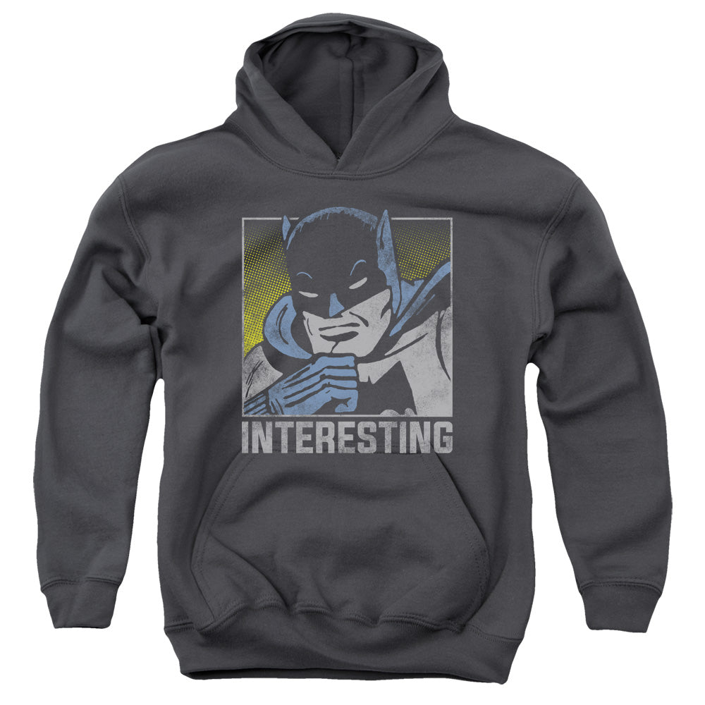 AN OFFCIALLY LICENSED DC INTERESTING YOUTH HOODIE CHARCOAL