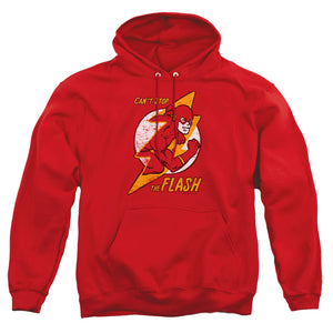 AN OFFCIALLY LICENSED DC FLASH FLASH BOLT ADULT UNISEX PULLOVER HOODIE RED