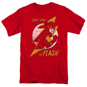 AN OFFCIALLY LICENSED DC FLASH FLASH BOLT MEN'S REGULAR FIT T-SHIRT RED
